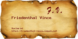 Friedenthal Vince névjegykártya